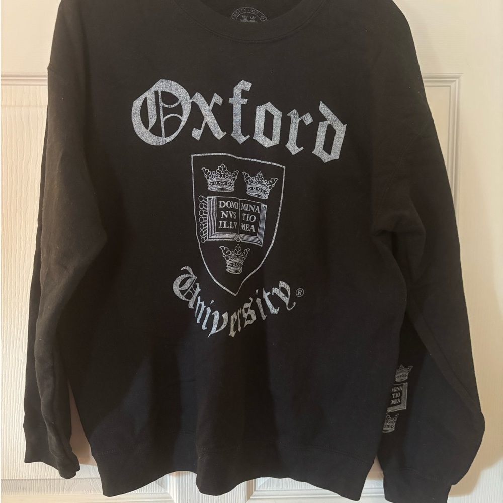 Vintage Black Oxford University Sweatshirt